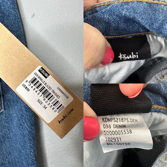 Ksubi Van Winkle Blazed Trashed Skinny Jeans Size 34 NEW - Picture 10 of 10